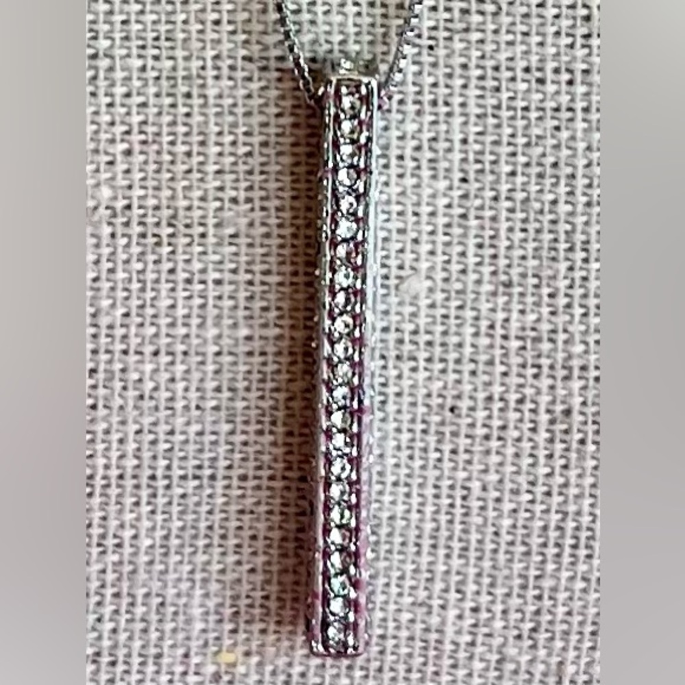 Bar Pendant Necklace - Silver plated chain - Picture 8 of 16